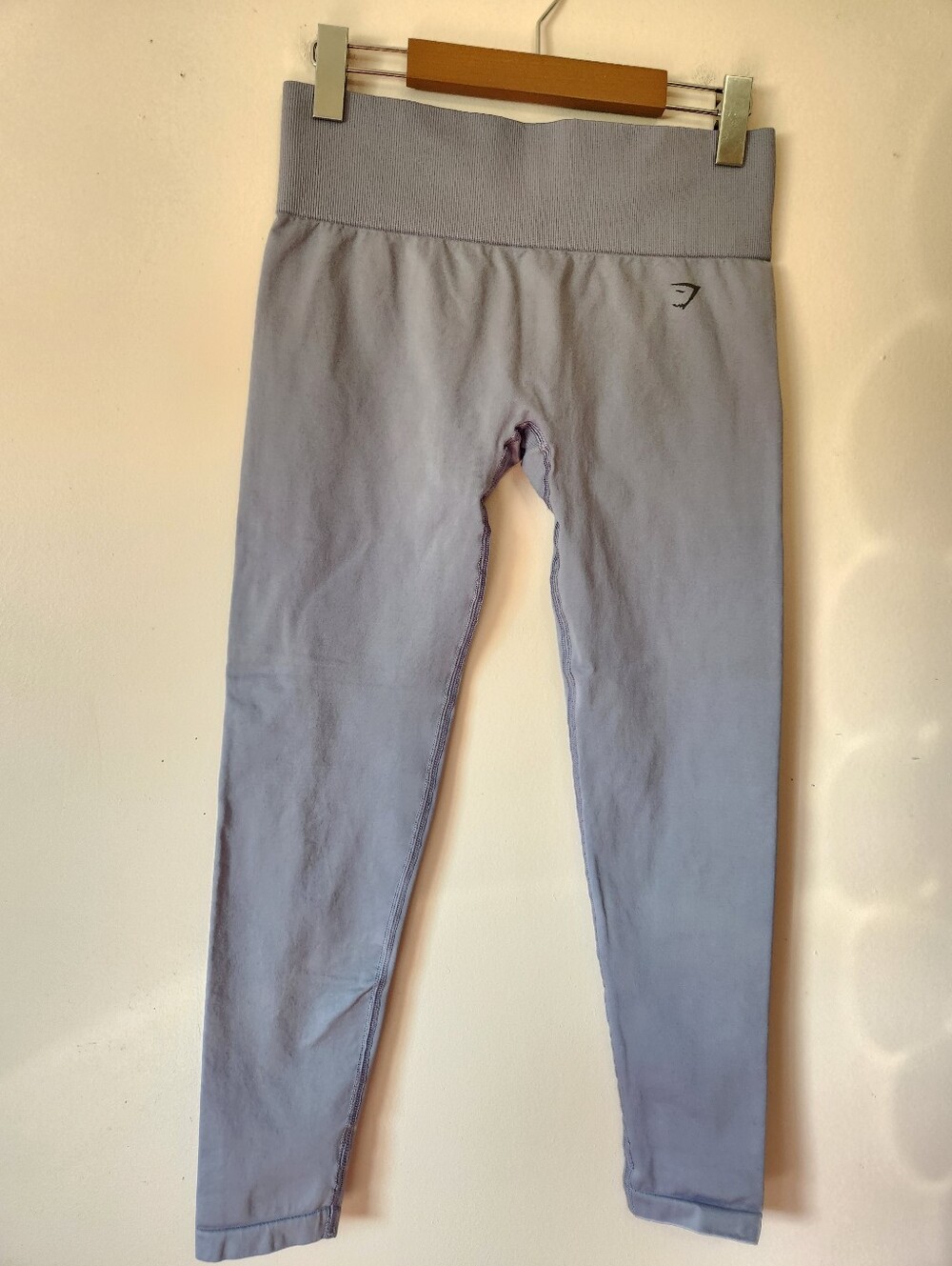 Gymshark Fit Seamless Mid Rise Cropped Leggings Ice Blue Lilac Pastel Gym S